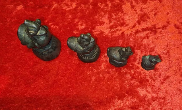 Group Of 4 Antique Burmese Opium Weights Hintha Birds.
