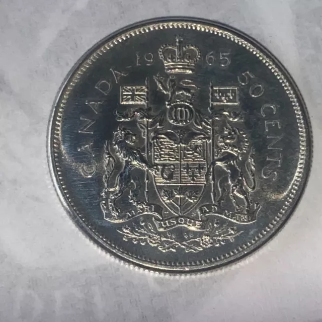 1965  Canada Silver Fifty Cent Coin