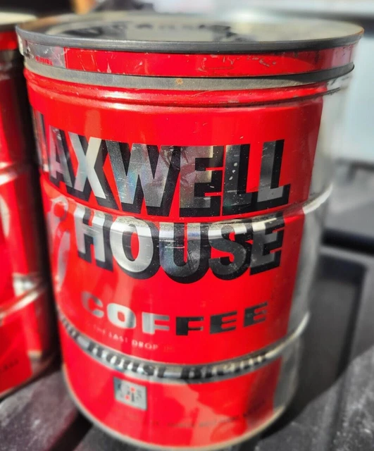 3 Vintage Maxwell House coffee tins With Lids