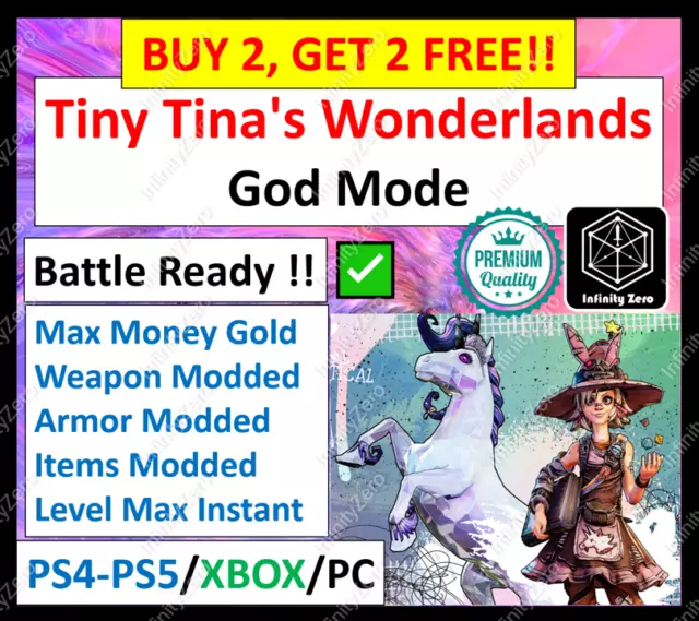 Tiny Tina's Wonderlands ✨Modded✨ Weapon / Armor / Level / Item /Money✨PS XBOX PC