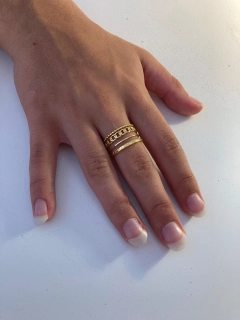 Bague Orientale Ajustable En Plaqué Or 24K - Neuf Avec étiquettes, Style Ethnique