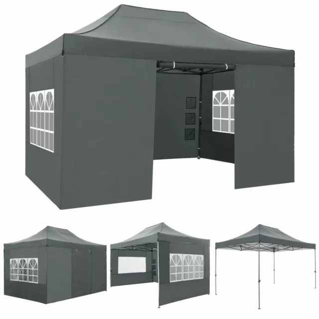 Pavillon 3x3/3x4,5m Faltpavillon Gartenzelt UV-Schutz 50+ Pop-Up Zelt Partyzelt