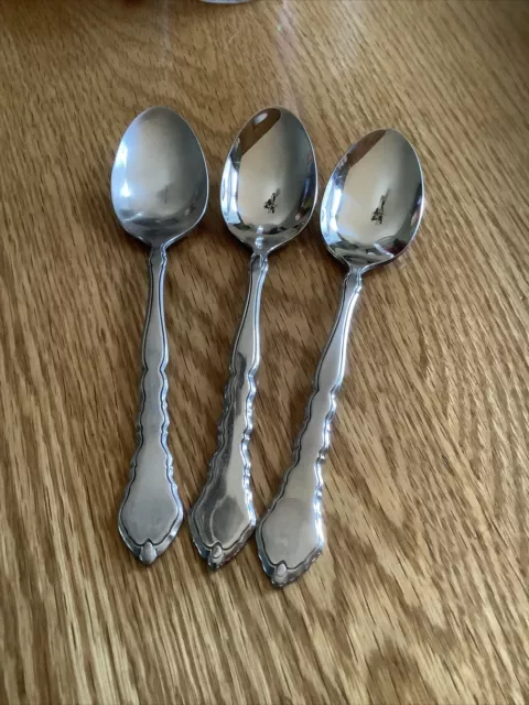 3 Oneida Community SATINIQUE/ROYAL CHIPPENDALE  Teaspoons