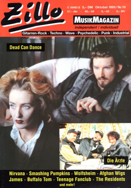 MAGAZIN: ZILLO NR. 10 (OKTOBER 1993) [DEAD CAN DANCE, NIRVANA, RESIDENTS etc.]