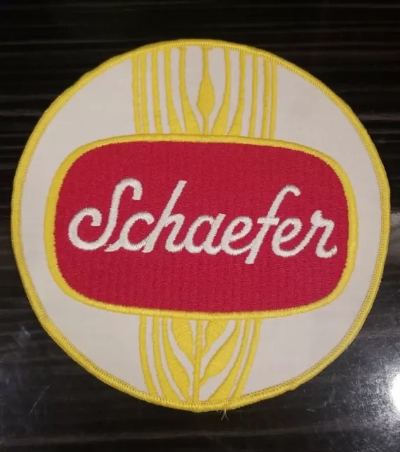 Rare Vintage Schaefer Beer Patch Sew On 7 Inch Round Gold 1960's 1970's NOS