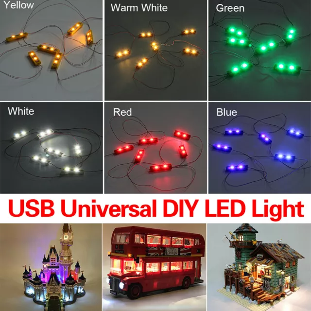 LED Licht Beleuchtung Set Für Lego MOC Spielzeug USB Port Lighting Universal DIY