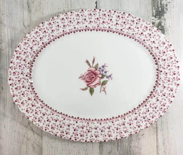 Johnson Brothers Rose Bouquet Serving Platter Oval Ironstone England