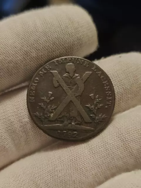 1792 Half Penny Conder Trade Token Edinburgh Scotland Colonial Coin