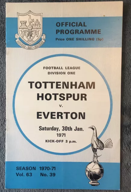 1970-71 Tottenham Hotspur v Everton - First Division - PROGRAMME