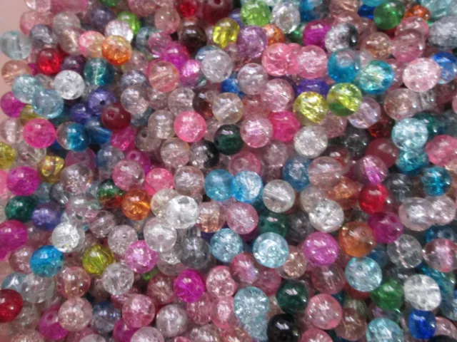 Crystal Glass Czech Beads, Round, 8 Mm, Crackle  400 Charms Spacers Findings 2