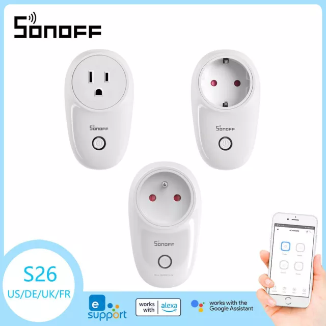 Sonoff S26 WiFi Smart Socket Alexa Plug US/DE App Remote Control Voice Control