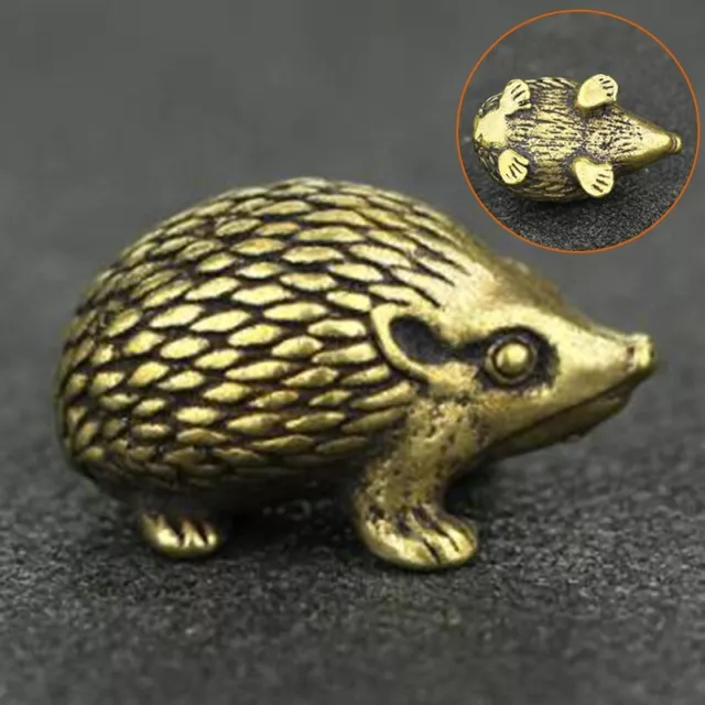 Vintage Brass Hedgehog Antique Decorative Statue Doll Ornament Collectible