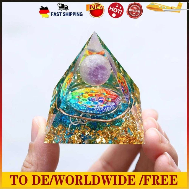 Orgone Pyramide, Reiki Pyramiden, Kristall Pyramide Chakra Edelstein Deko, Medit