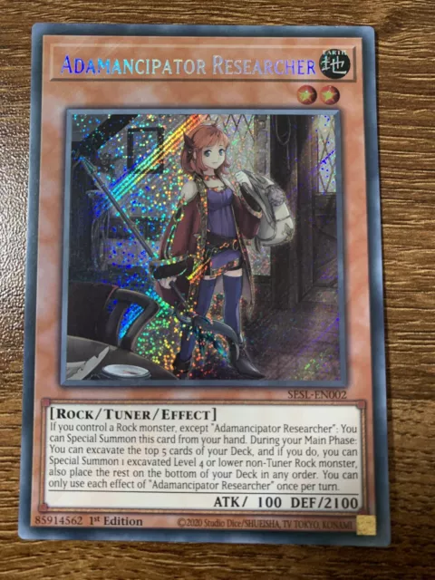 SESL-EN002 Adamancipator Researcher 1st Edition Secret Rare NM YuGiOh Card