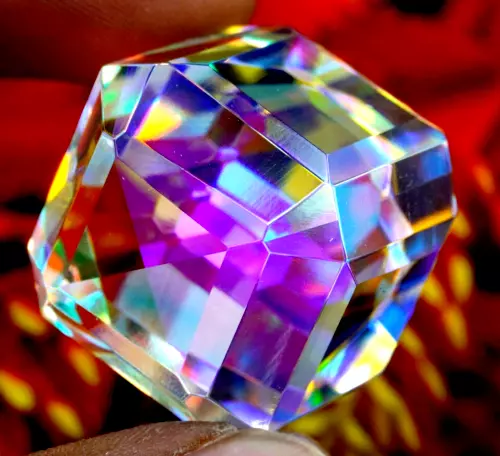 111+ Ct Natural Mystic Topaz Rainbow Color Cube  Cut Certified Gemstone