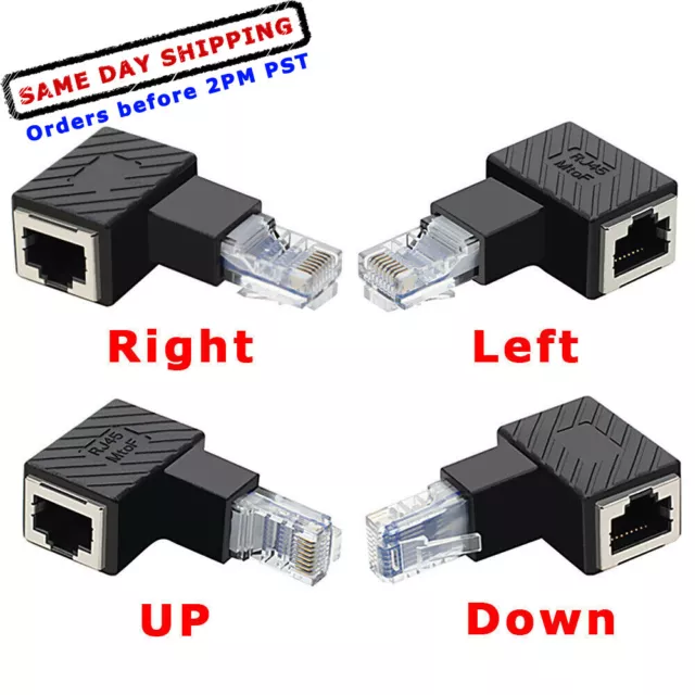 90 Degree Multi-Angle RJ45 Male to Female Lan Ethernet Network Extension Adapter