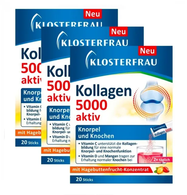 Klosterfrau Kollagen 5000 aktiv Sticks 20St x 3 Packungen