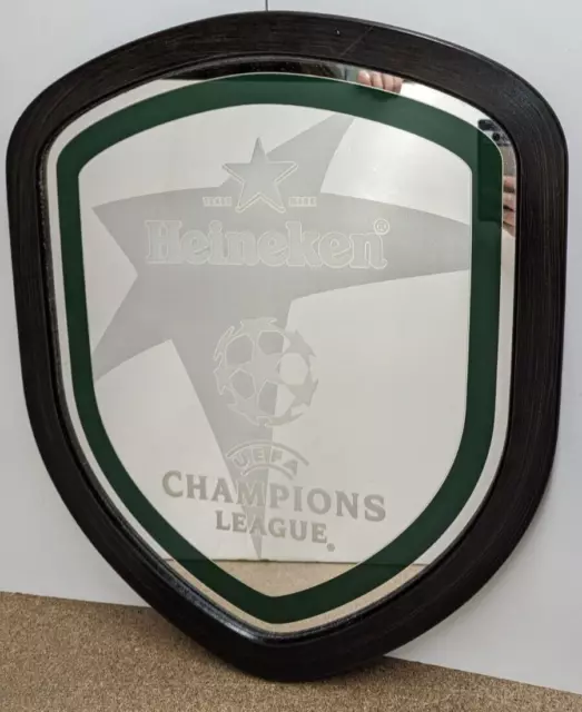 Heineken Beer UEFA Champions League Framed Glass Mirror 24 x 20"