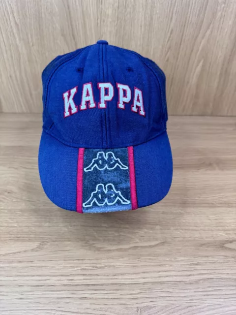 Vintage Kappa Baseball Cap Hat Embroidered Logo Snapback One Size Blue Red