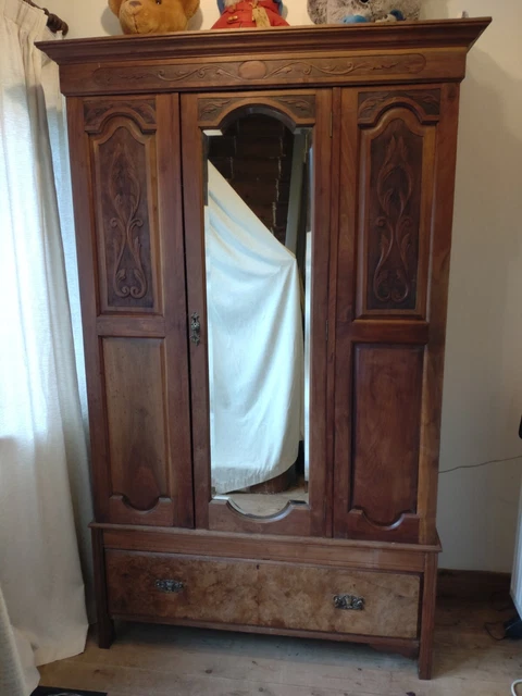 Edwardian mirror door wardrobe