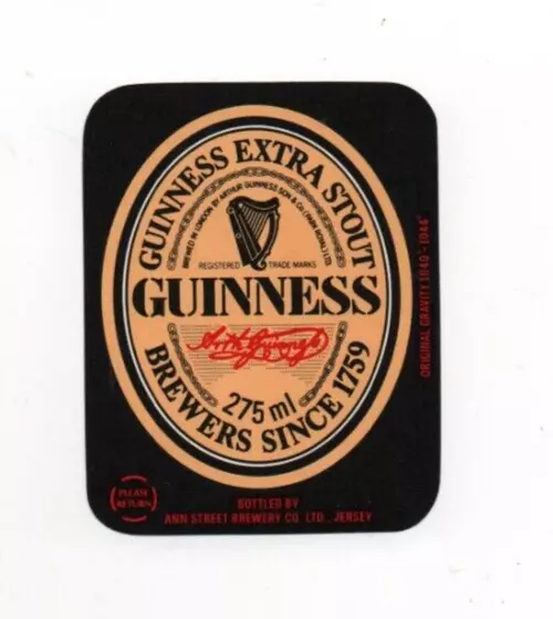 Jersey - Vintage Guinness Label - Ann Street Brewery, St. Helier