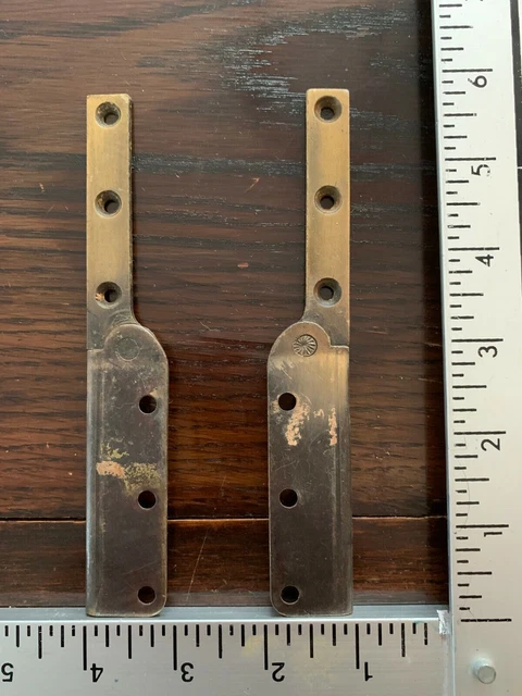 Lot Of 2 Pieces Vintage Salvage Brass Knife Folding Hinges 5 7/8" Open