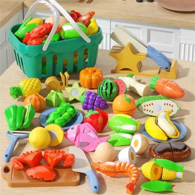 Cutting Fruit Vegetable Food Pretend Play Children Kid Educational Toy