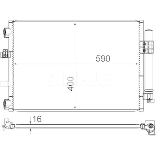 Kondensator, Klimaanlage MAHLE AC 861 000S BEHR für FORD