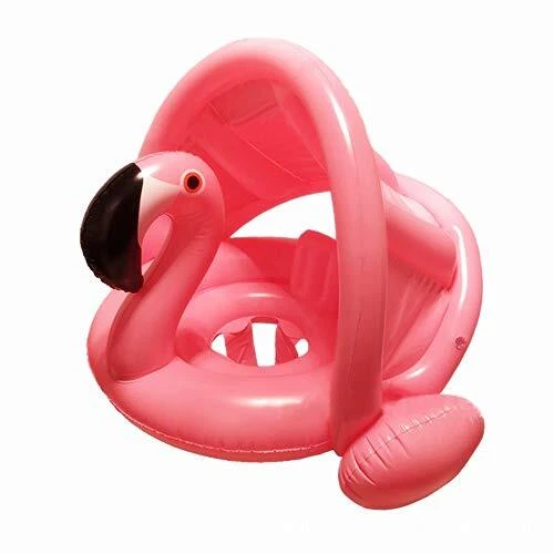 mciskin Flamant Flotteur de Piscine pour bébé avec auventBouée Siège Gonflabl...