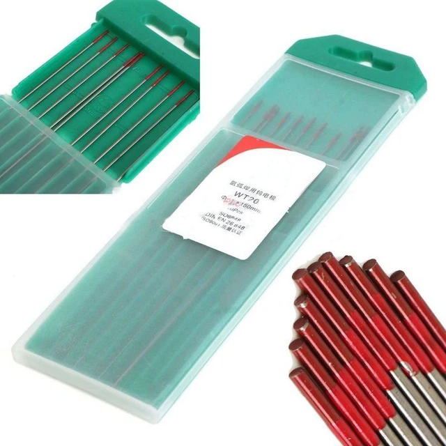 10 pz elettrodi di saldatura TIG punta lantanata WT20 tungsteno 2% 150 mm/6 inc W4G8