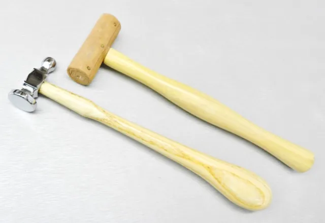 Jewelers Chasing Hammer & Rawhide Mallet Set of 2 Small Jewelry Making Tools