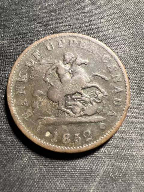 1852 Bank of Upper Canada One Half Penny Token Z1434