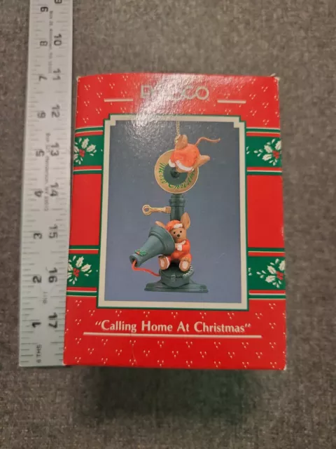 Vintage Enesco Treasurey 1990 Calling Home At Christmas Christmas Ornament NIB