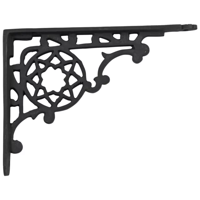 9" Pair of Cast Iron Star Motif Shelf Brackets