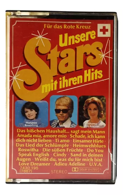 MC Unsere Stars mit ihren Hits Roy Black Heino Kassette Das Rote Kreuz 1977