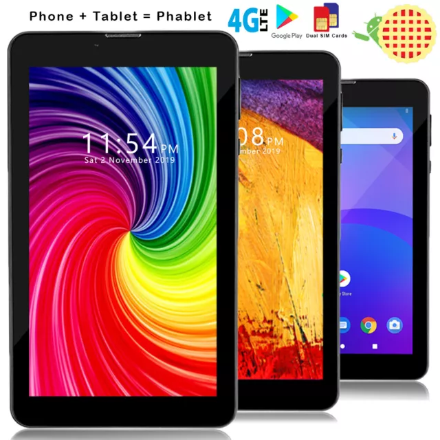 NEW 2020 7.0-inch HD Screen Camera Android 9.0 (Unlocked) 4G Phone+Tablet Black