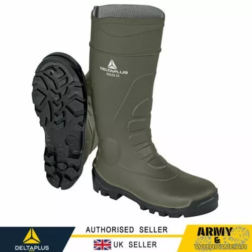 Hommes DELTA PLUS Sécurité Bottes en Caoutchouc Imperméable Embout Acier Foreur