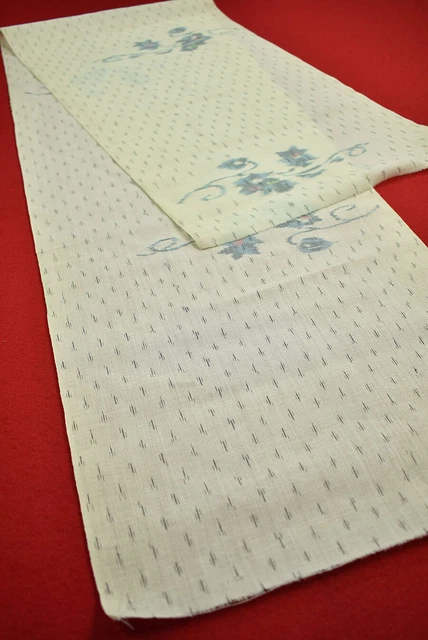 Vintage Japanese Kimono Fabric Wool Antique Boro Kusakizome Woven 63.4"/KV81/70