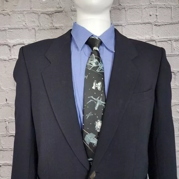 Yves Saint Laurent Navy Two Button Sports Coat Men's 38R