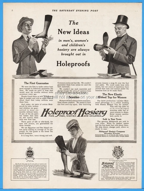 1915 Holeproof Hosiery Milwaukee WI Silk Stockings Lingerie Men Women Child Ad