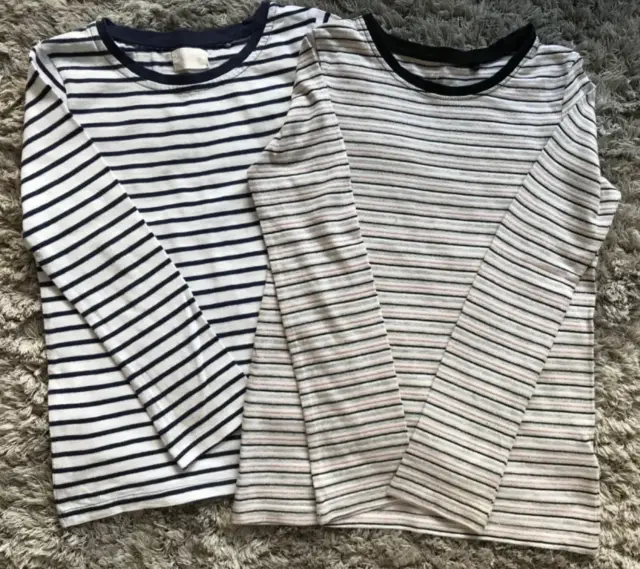 NEXT Pair of Girls Striped Long Sleeve Tops size  6 Years