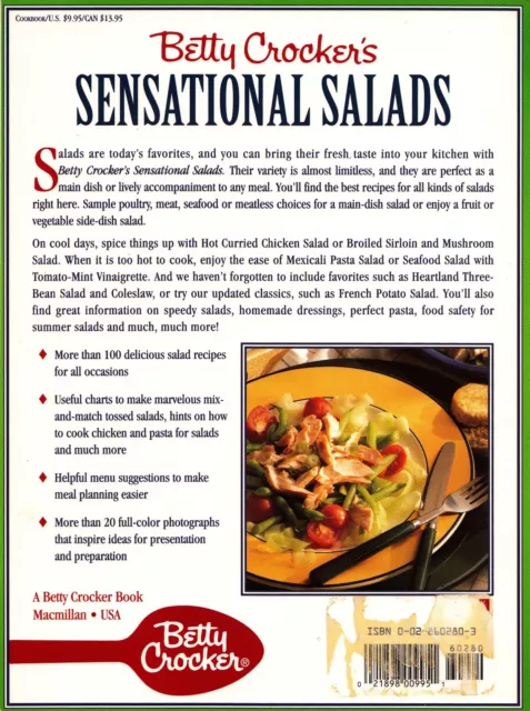 Livre De Cuisine Betty Crocker's Salades Sensational Fruits, Volaille, Viande, Sans Viande, Plus 2