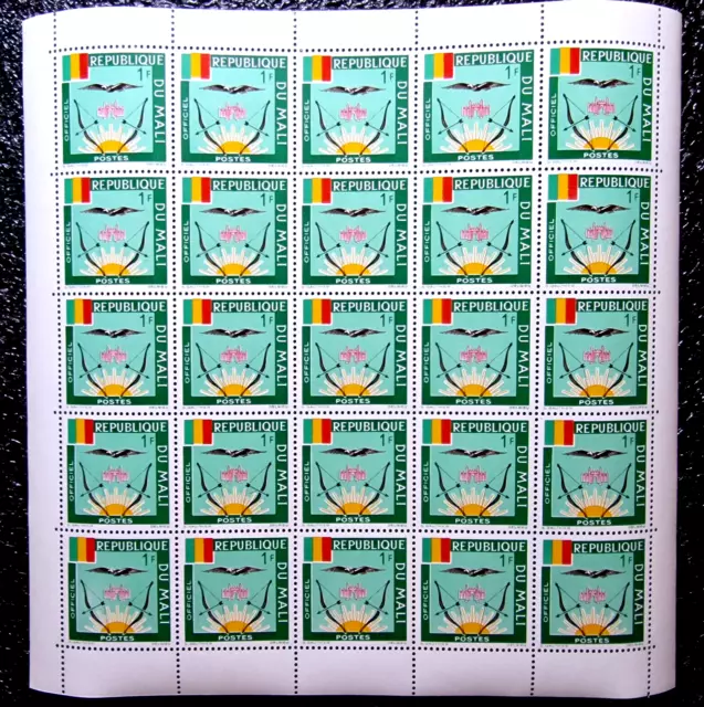 French Africa - MNH - Full Sheet - Mali 25 Stamps - Birds - Sun