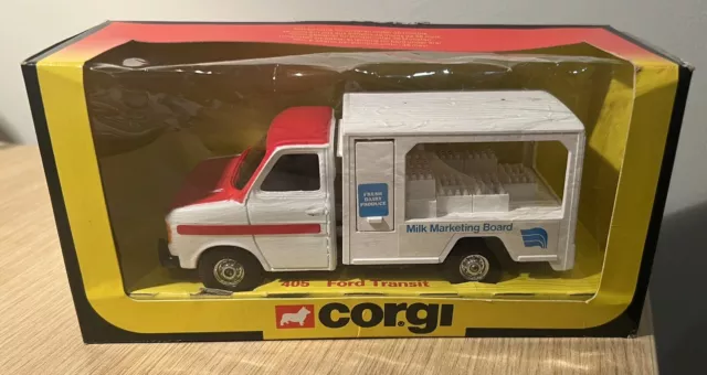 CORGI 405 FORD TRANSIT Milkman Delivery Boxed Original Nr MINT With Milk Crate