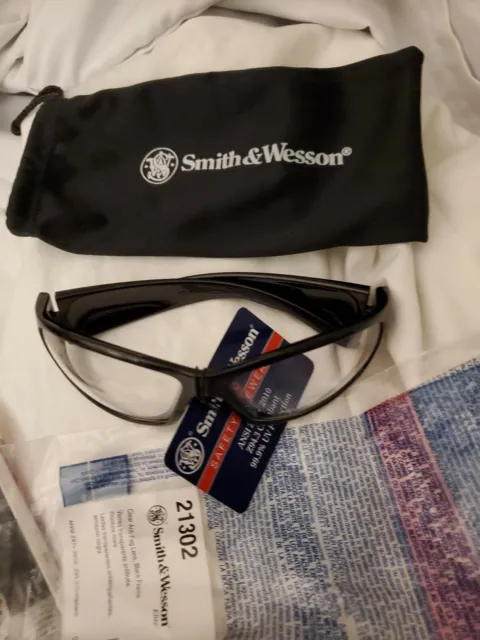 SMITH & WESSON 21302 Elite Safety Glasses,Black Frame      Clear Anti-Fog Lens