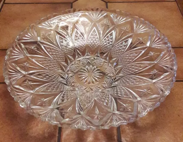 Schüssel / Schale Glas Rund Dekorativ verziert Ø ca. 33 cm