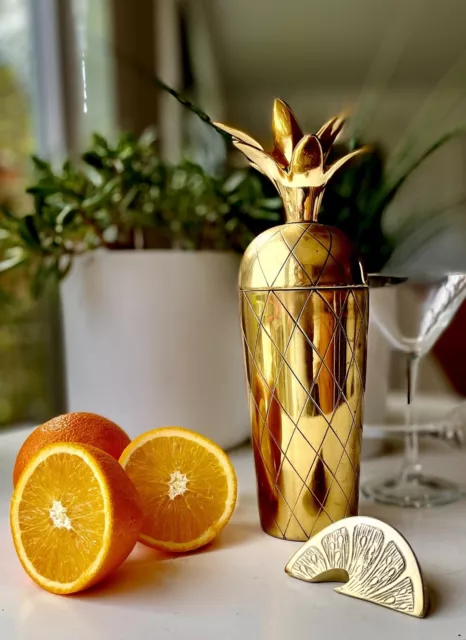 Art Deco Stil Oliver Bonas Messing Ananas Cocktail Shaker