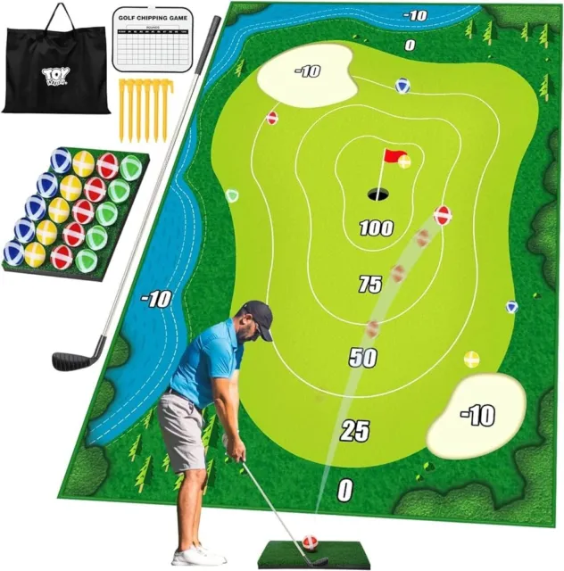 Chipping Golf Practice Mats Golf Game Training Mat Indoor Outdoor Games