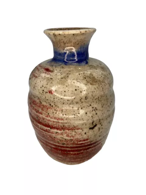 Studio ART POTTERY Hand Thrown Vase Planter Glazed Signed Earthtones