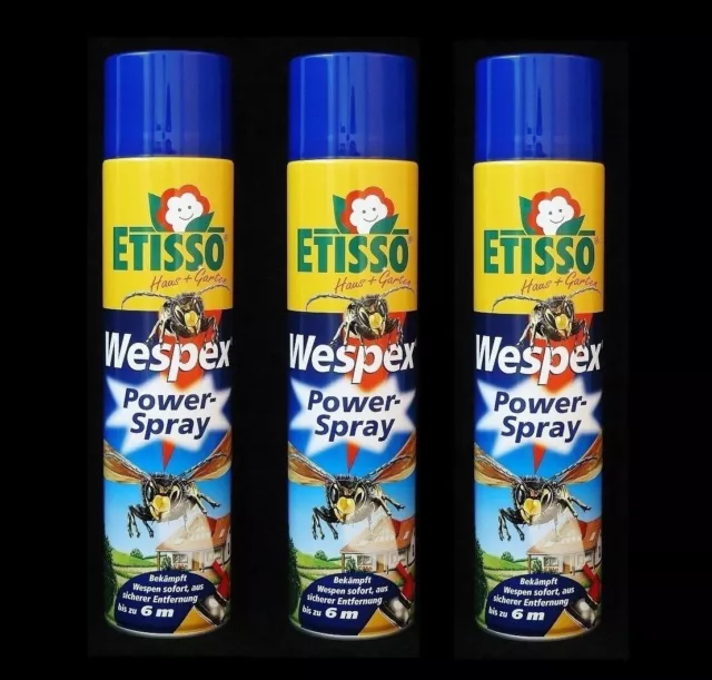 3 x Etisso Wespex Power-Spray 600 ml Wespenspray 6m Reichweite Wespen Bekämpfung